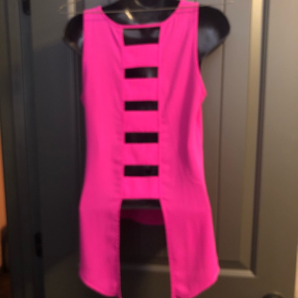 Express Cut Out Back Bright Pink Tank - XS